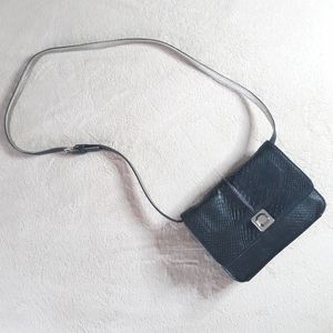 B. Makowsky Black Leather Crossbody Purse